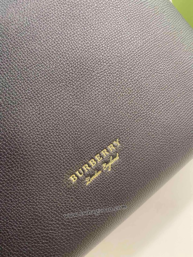 Burberry專門店新款中號黑色托特包 巴寶莉粒面小牛皮手提肩背女包 yxb1421